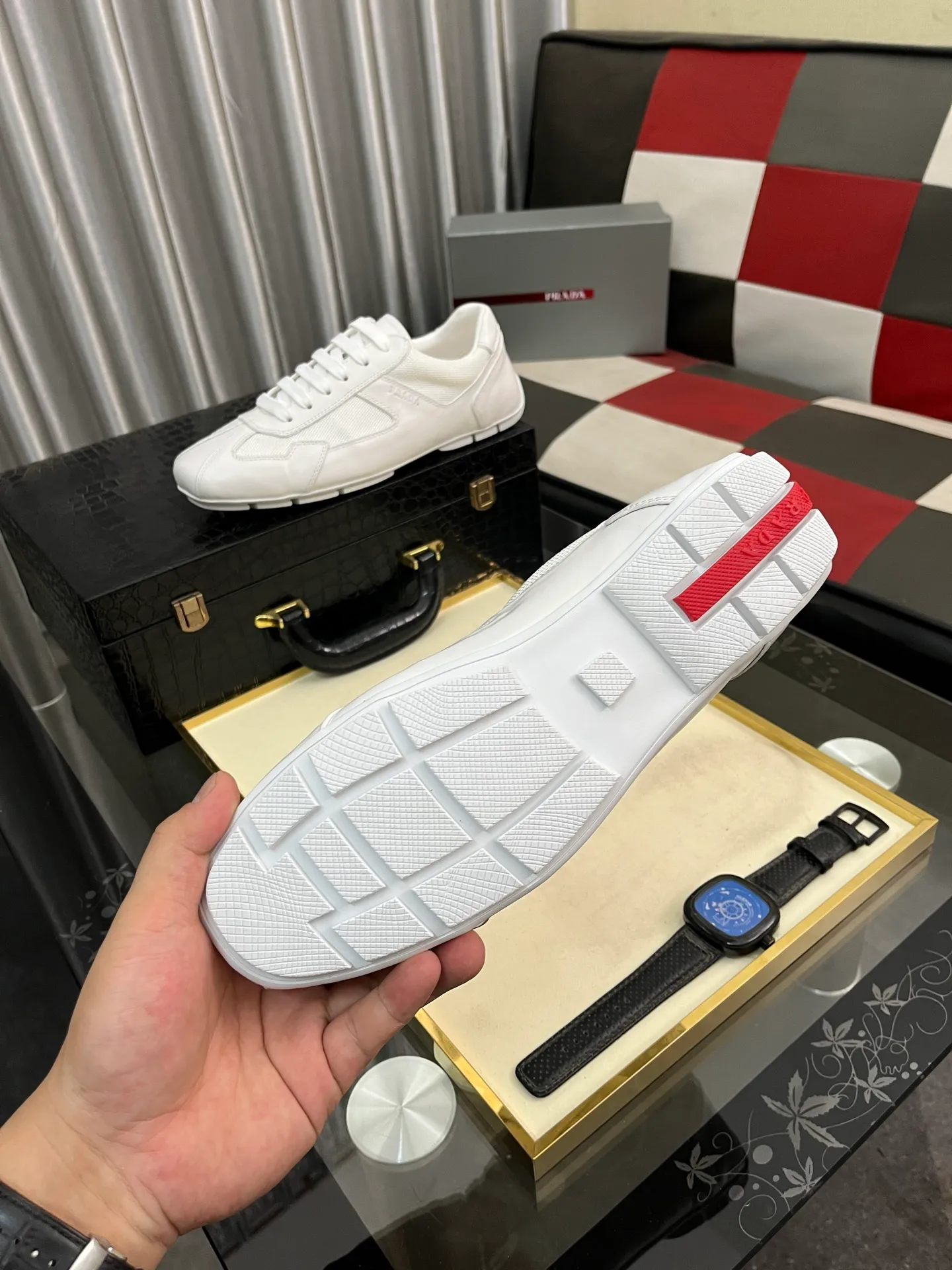 Men's men's shoes 💰458⌚️⌚️prada: new spring and summer casual shoes, sports sneakers, fabric: imported cowhide, lining: original lining, sole: original sole, size: 38-444️⃣colors available